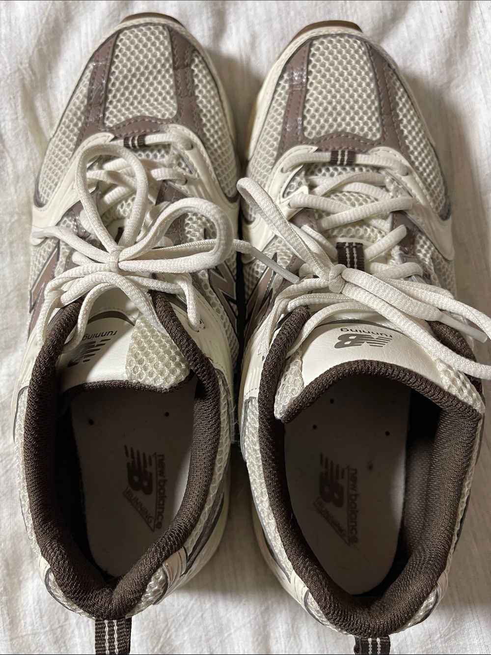 New Balance 530 Men’s Cream and Brown Mesh Running Sneakers - Picture 7 of 8
